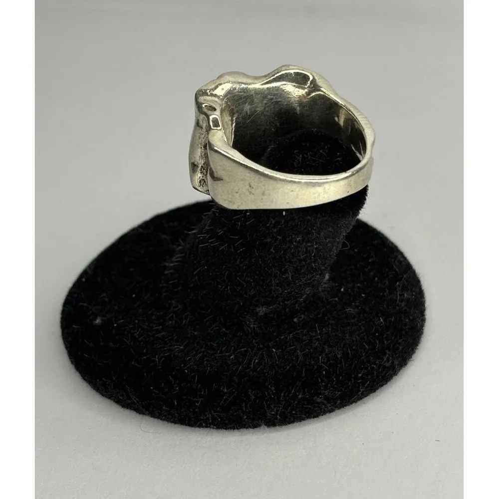 Sterling Silver Brutalist Abstract Ring Size 7 Artisan‎ Modernist Chunky